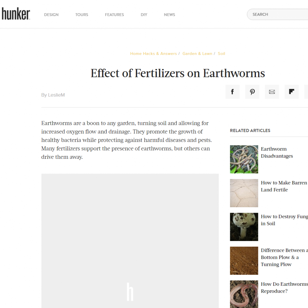 Effect of fertilisers on Earthworms